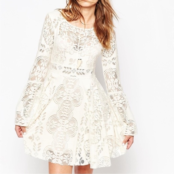 Free People Dresses & Skirts - Free People Lace Lovers Dress Cream Size 4